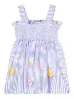 Lapin House платье из джерси в полоску, синий