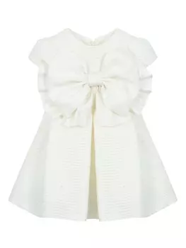 Lapin House платье оверсайз с бантом, белый