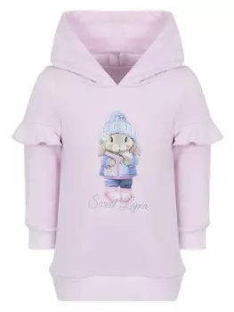 Lapin House платье-пуловер с принтом и баской, розовый