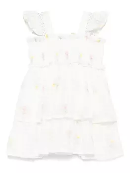 Lapin House платье с цветочным принтом, белый