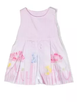 Lapin House платье с графичным принтом и бантом, розовый