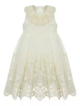 Lapin House платье с кружевом, белый