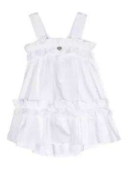 Lapin House платье с оборками, белый