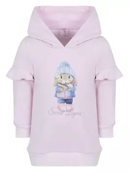 Lapin House платье с оборками и принтом, розовый