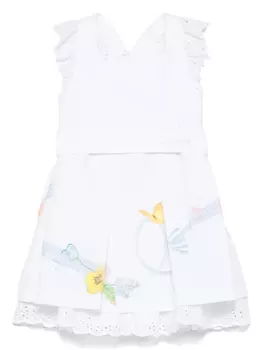 Lapin House платье с принтом, белый