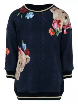 Lapin House платье с принтом Teddy Bear, синий