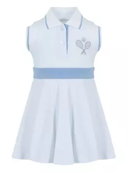 Lapin House платье с вышитым логотипом, синий