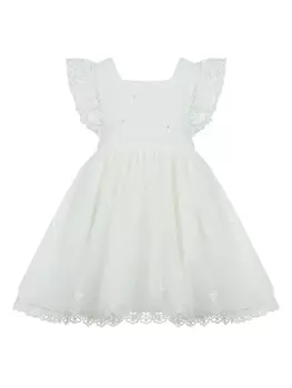 Lapin House платье с вышивкой, белый