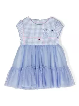 Lapin House пышное платье с бантом, синий