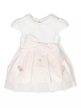 Lapin House расклешенное платье с бантом, розовый