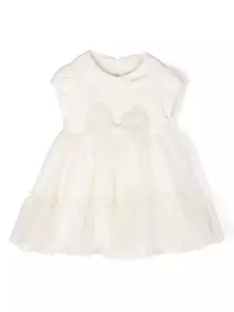 Lapin House расклешенное платье с бантом, серый