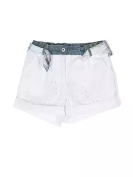 Lapin House шорты с вышивкой, белый