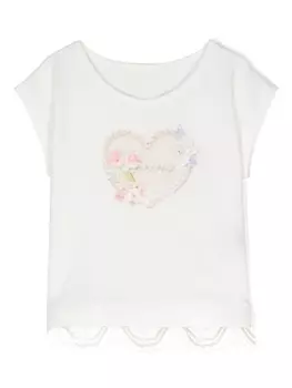 Lapin House топ без рукавов с вышивкой, белый