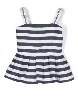 Lapin House топ без рукавов в полоску, белый