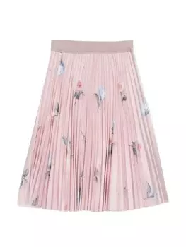 Lapin House юбка миди с цветочным принтом, розовый