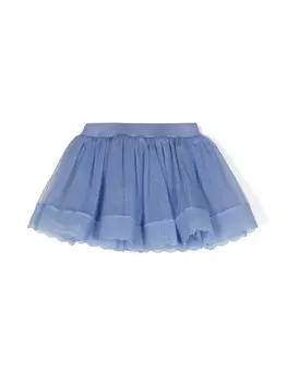 Lapin House юбка мини из тюля с блестками, синий