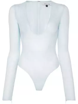 LaQuan Smith сетчатое боди, синий