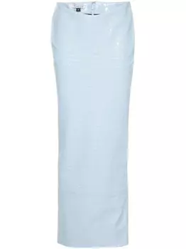 LaQuan Smith юбка макси с тиснением под кожу крокодила, синий