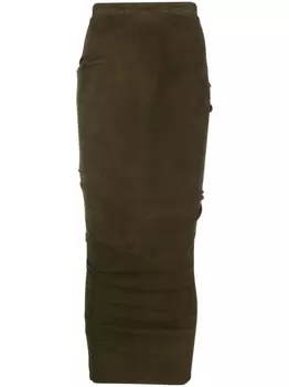 LaQuan Smith юбка макси с завышенной талией и сборками, зеленый