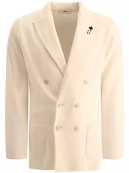 Lardini английский хлопковый блейзер с разрезами, белый