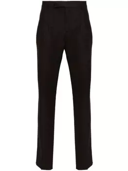 Lardini брюки строгого кроя со складками, коричневый
