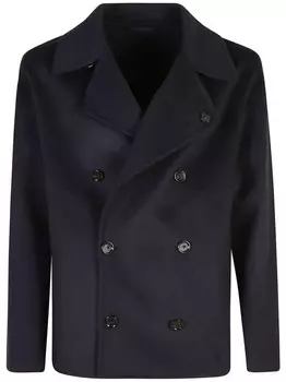 Lardini двубортный блейзер с аппликацией, синий