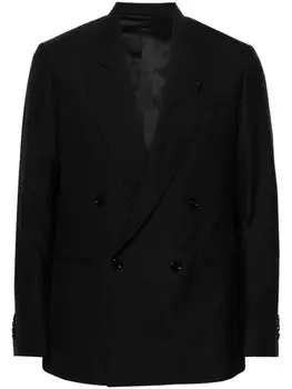 Lardini двубортный блейзер в тонкую полоску, черный
