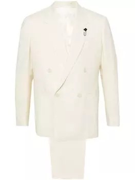 Lardini двубортный пиджак, нейтральный цвет