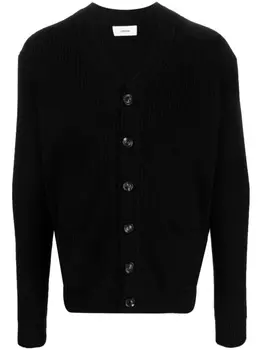 Lardini кардиган в рубчик, черный