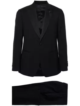 Lardini костюм из смесовой шерсти с однобортным пиджаком, черный