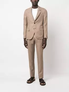 Lardini костюм из смесовой шерсти с однобортным пиджаком, серый