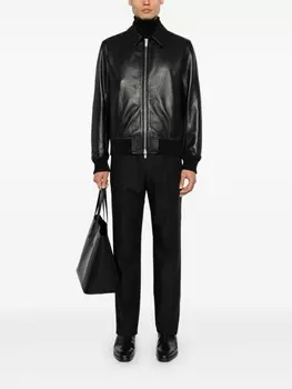 Lardini кожаная куртка-бомбер, черный