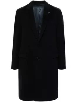 Lardini однобортное пальто из натуральной шерсти, синий