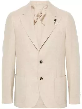 Lardini однобортный блейзер, нейтральный цвет