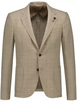 Lardini однобортный клетчатый блейзер, нейтральный цвет