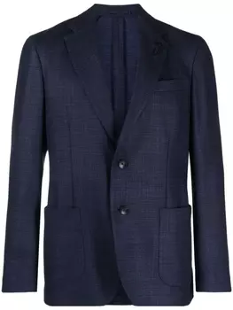 Lardini однобортный пиджак из смесовой шерсти, синий