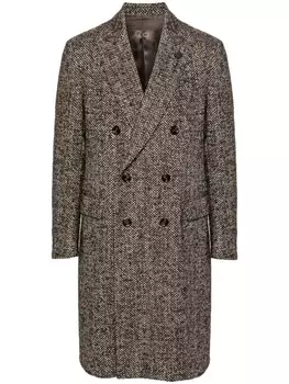 Lardini пальто с логотипом-зажимом, коричневый