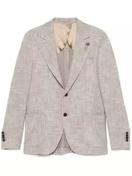 Lardini пиджак с брошью, нейтральный