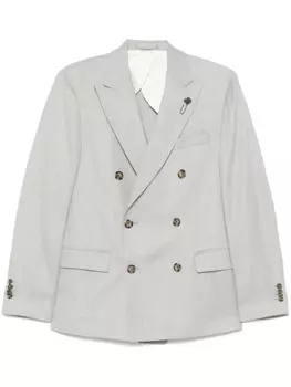 Lardini пиджак с брошью, серый