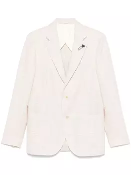 Lardini пиджак в клетку, белый