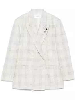 Lardini пиджак в клетку, нейтральный