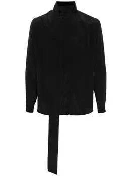 Lardini рубашка с драпировкой, черный