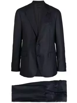 Lardini шерстяной костюм с заостренными лацканами, синий