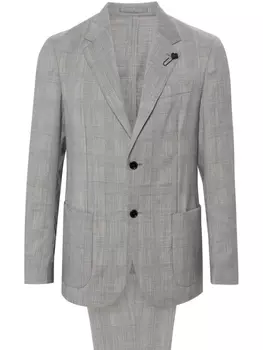 Lardini шерстяной костюм в клетку Prince of Wales, черный