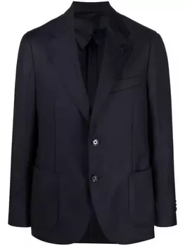 Lardini шерстяной однобортный пиджак, синий