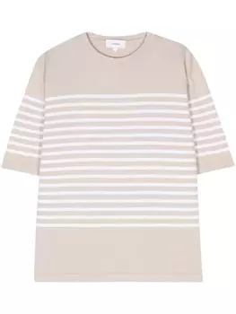 Lardini трикотажная футболка в полоску, нейтральный цвет