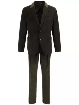 Lardini вельветовый однобортный костюм, зеленый