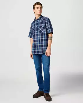 Larston мужские узкие джинсы синего цвета Wrangler, синий индиго