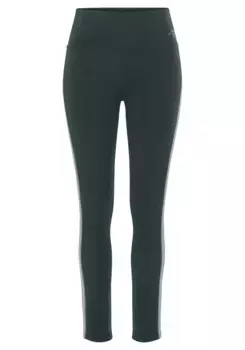 LASCANA ACTIVE функциональные леггинсы "Теннис" с контрастными полосками по бокам, зеленый