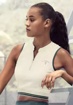 LASCANA ACTIVE кроп-топ "Теннис" на молнии, кремовый